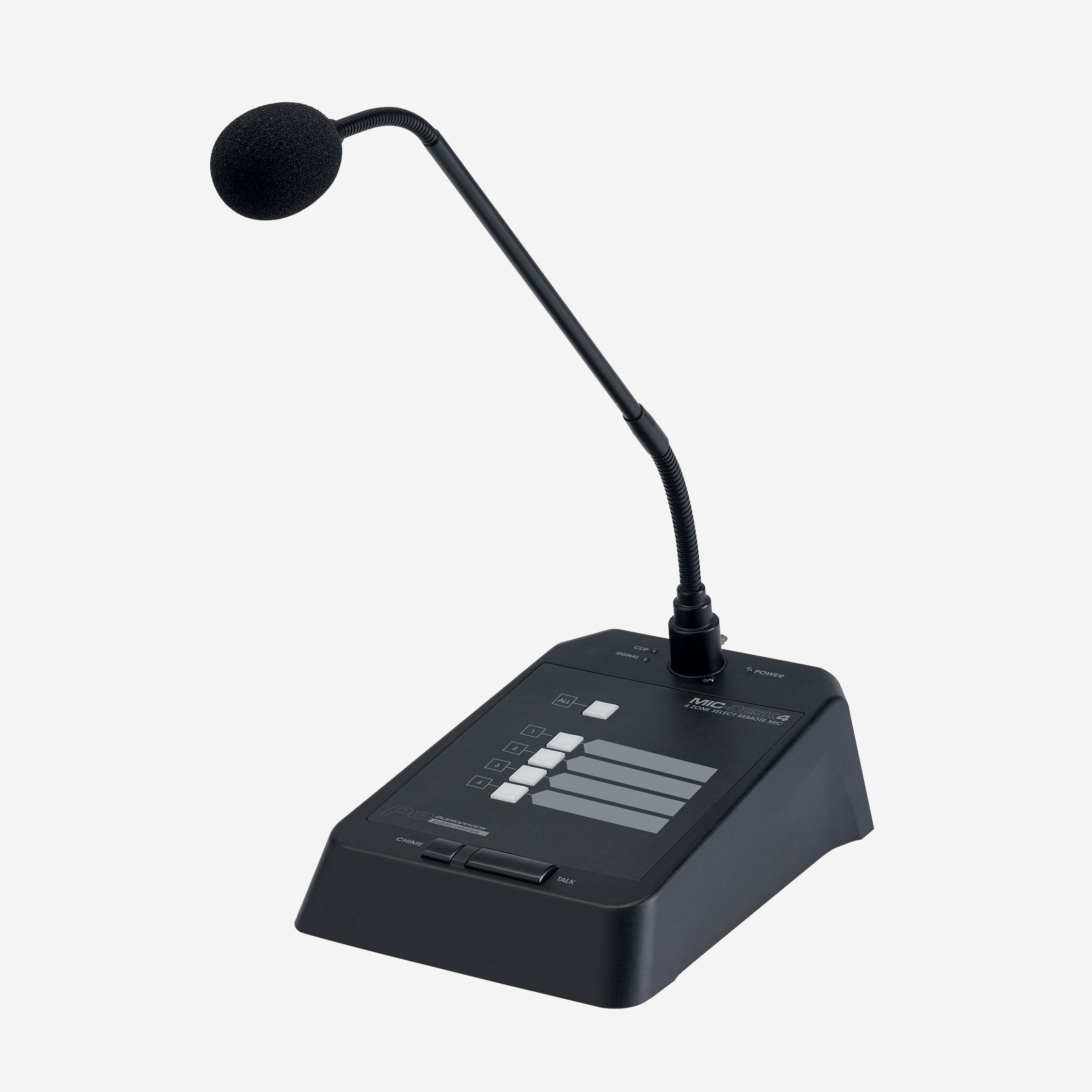 Audiophony MIC-DESK4 - Microphone d\'annonce avec gestion de 4 zones