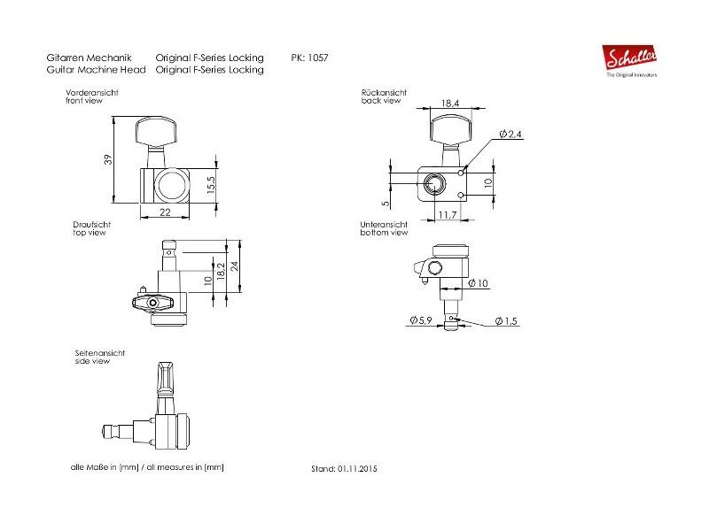 MECANIQUES SCHALLER BLOCABLE F-SERIES 6X1 GOLD