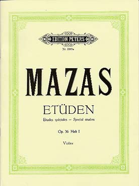 Méthode Violon - Mazas Études spéciales op. 36 N° 1 - éd. Peters