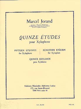 PARTITIONS MARCEL JORAND QUINZE ETUDES POUR XYLOPHONE