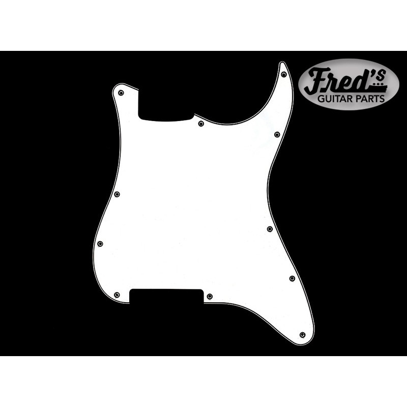 pickguard STRAT NO HOLES WHITE 3PLY .090