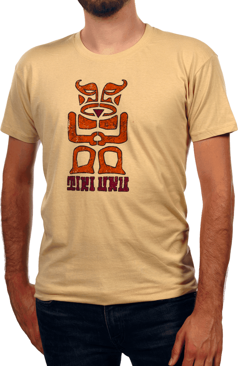Tee-shirt Tiki Uku beige homme L