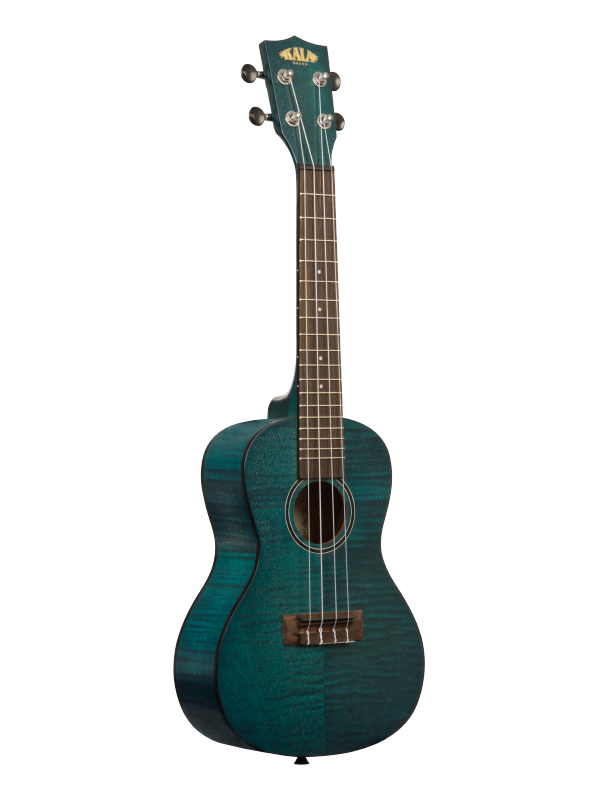 Ukulele KALA Exotic Mahogany, Concert - Transparent Blue, livré avec housse