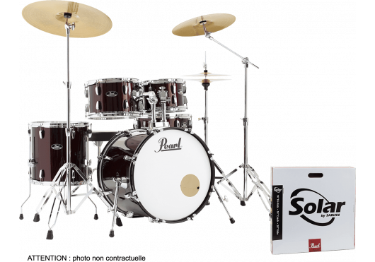 PEARL - Road Show RSS505BCC-91 Fusion 20 5 fûts - Red Wine + B-50 + Pack Sabian Solar 3 cymbales