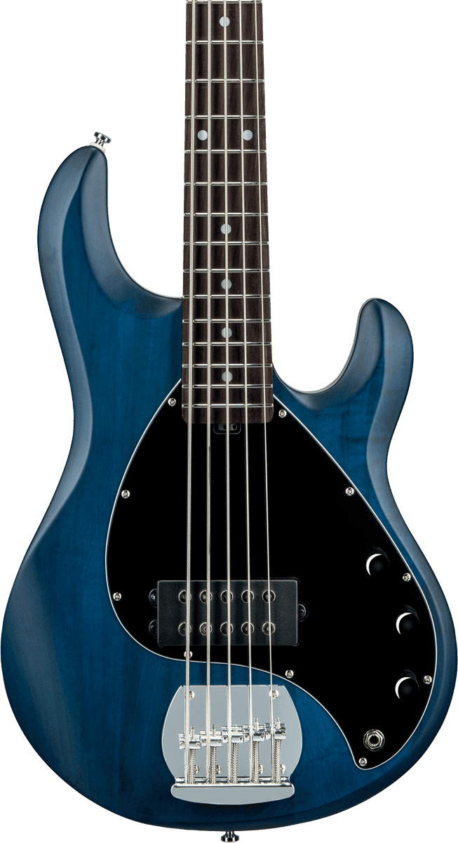 Basse STERLING BY MUSIC MAN - RAY5-TBLS-R1 Stingray5 - 5 cordes Transparent Blue Satin