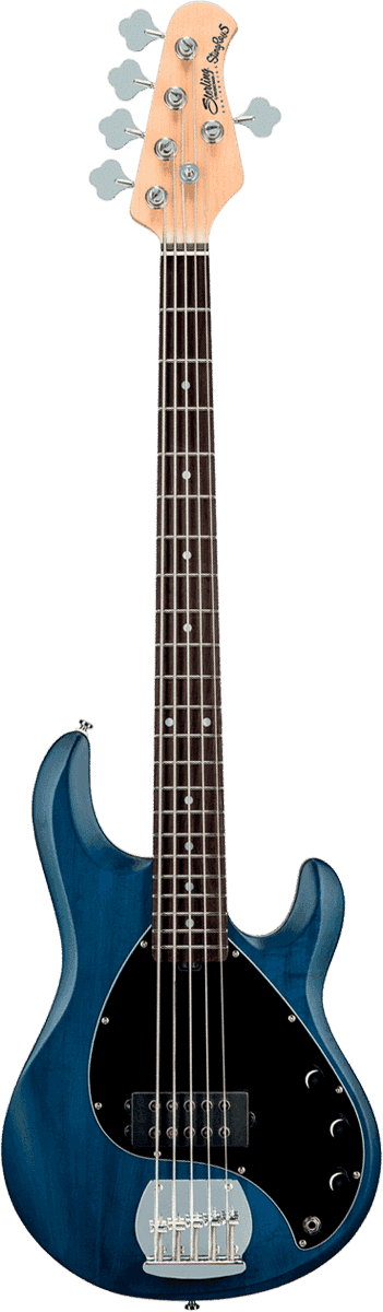 Basse STERLING BY MUSIC MAN - RAY5-TBLS-R1 Stingray5 - 5 cordes Transparent Blue Satin