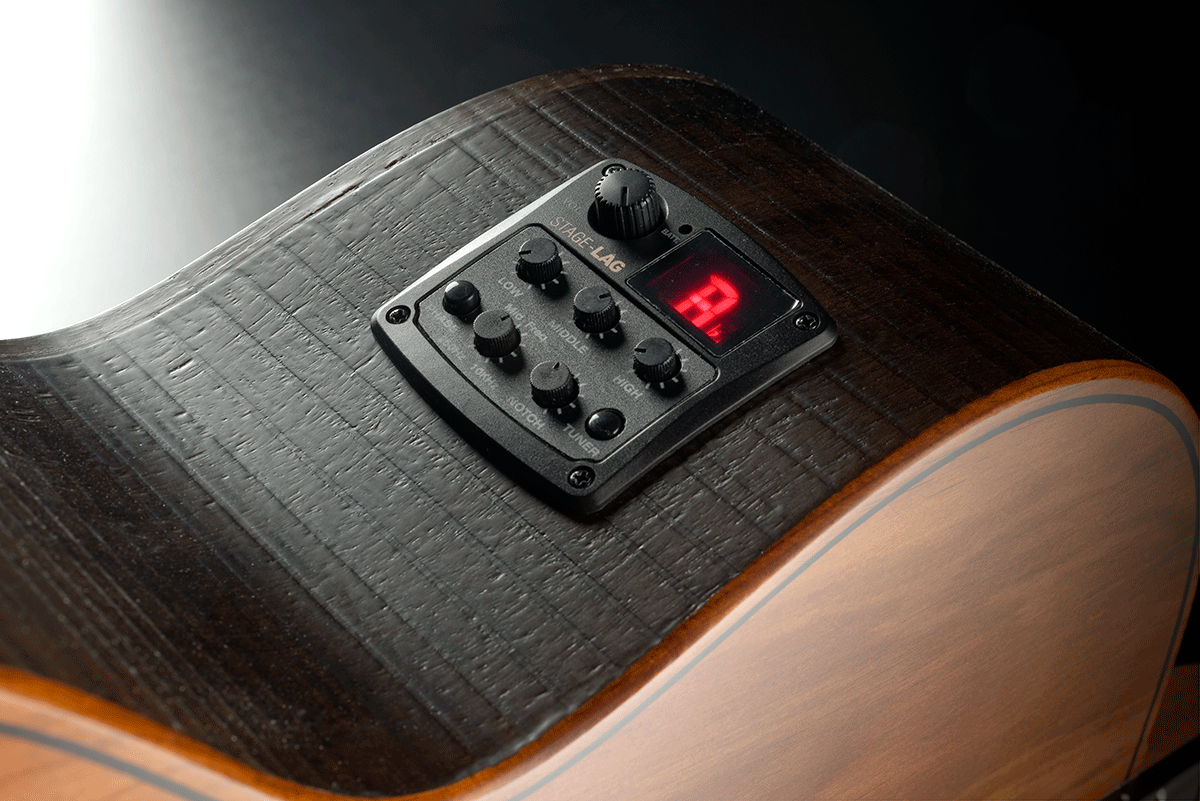 Guitare Lâg - SAUVAGE-N-ASCE Folk Nylon Auditorium Slim Pan-Coupé Électro
