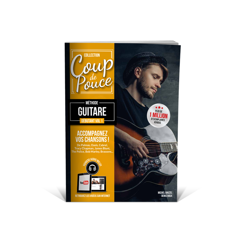 PARTITIONS DENIS ROUX COUP DE POUCE GUITARE DEBUTANT LIVRE Vol 1
