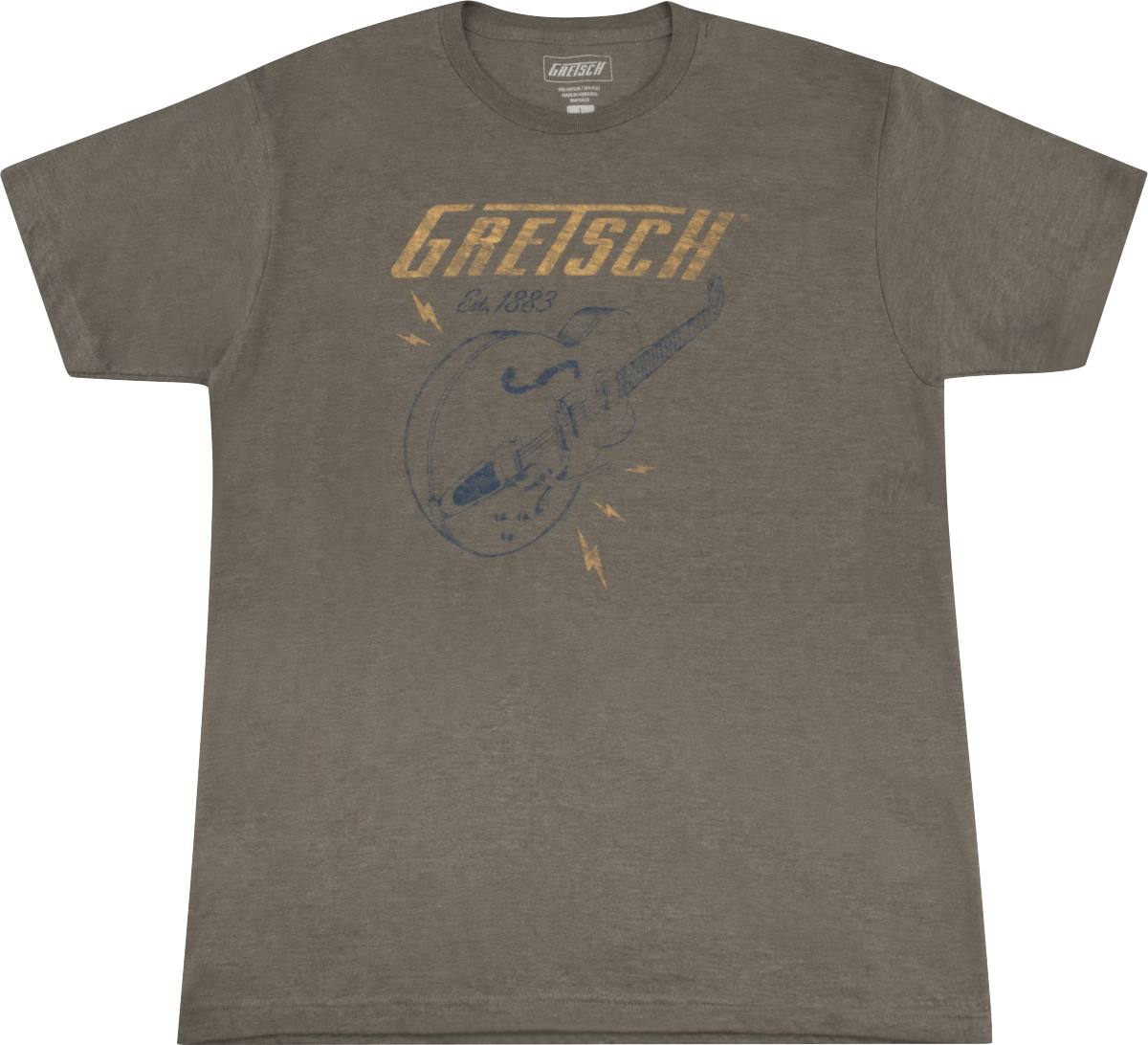 Gretsch® Lightning Bolt T-Shirt, Brown, L