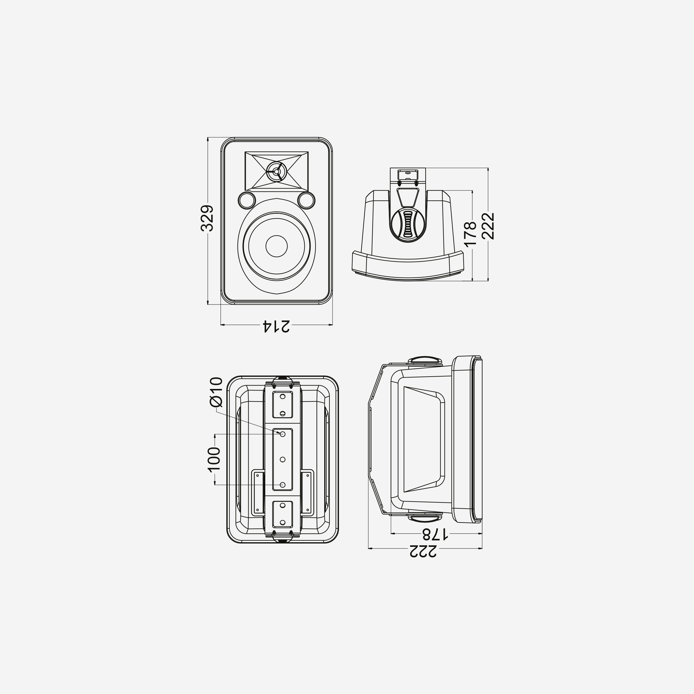 Audiophony - EHP660IPb - Enc.tropicalisée 6\' 100V 7~60W/8 Ohms - noire - vendu par paire