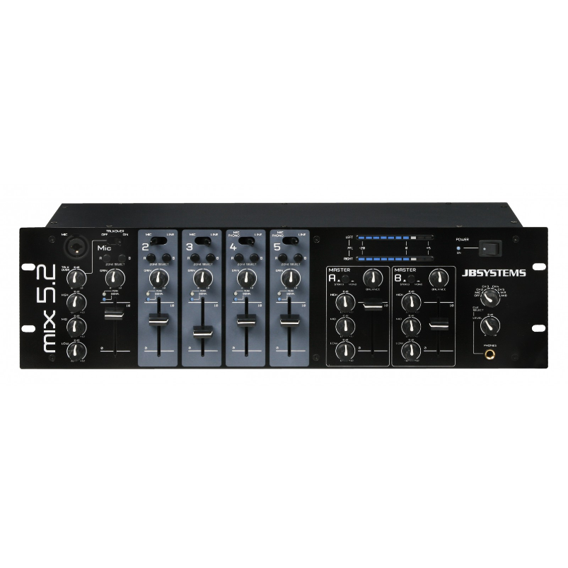 JBSYSTEMS - MIX 5.2 - Install mixer, 5faders, 2zones (4line, 5 mic)