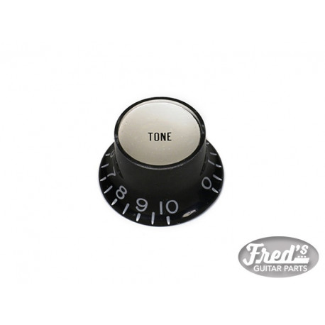 BOUTONS REFLECTOR TONE SILVER TOP POUR AXES US FENDUS NOIR (2 pcs)