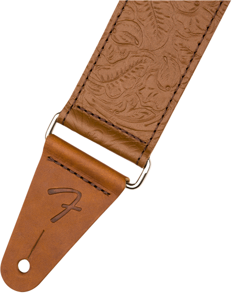 Sangle cuir Fender Tooled Leather Marron