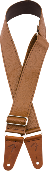 Sangle cuir Fender Tooled Leather Marron