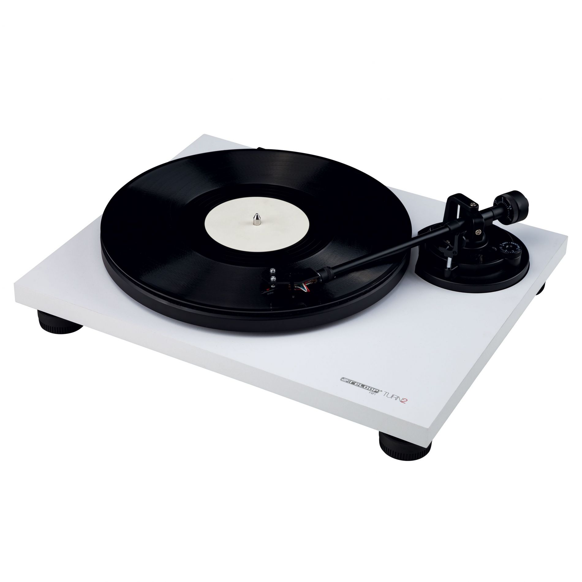 PLATINE RELOOP TURN2 WHITE Platine vinyle Hifi blanc avec bras de lecture droit