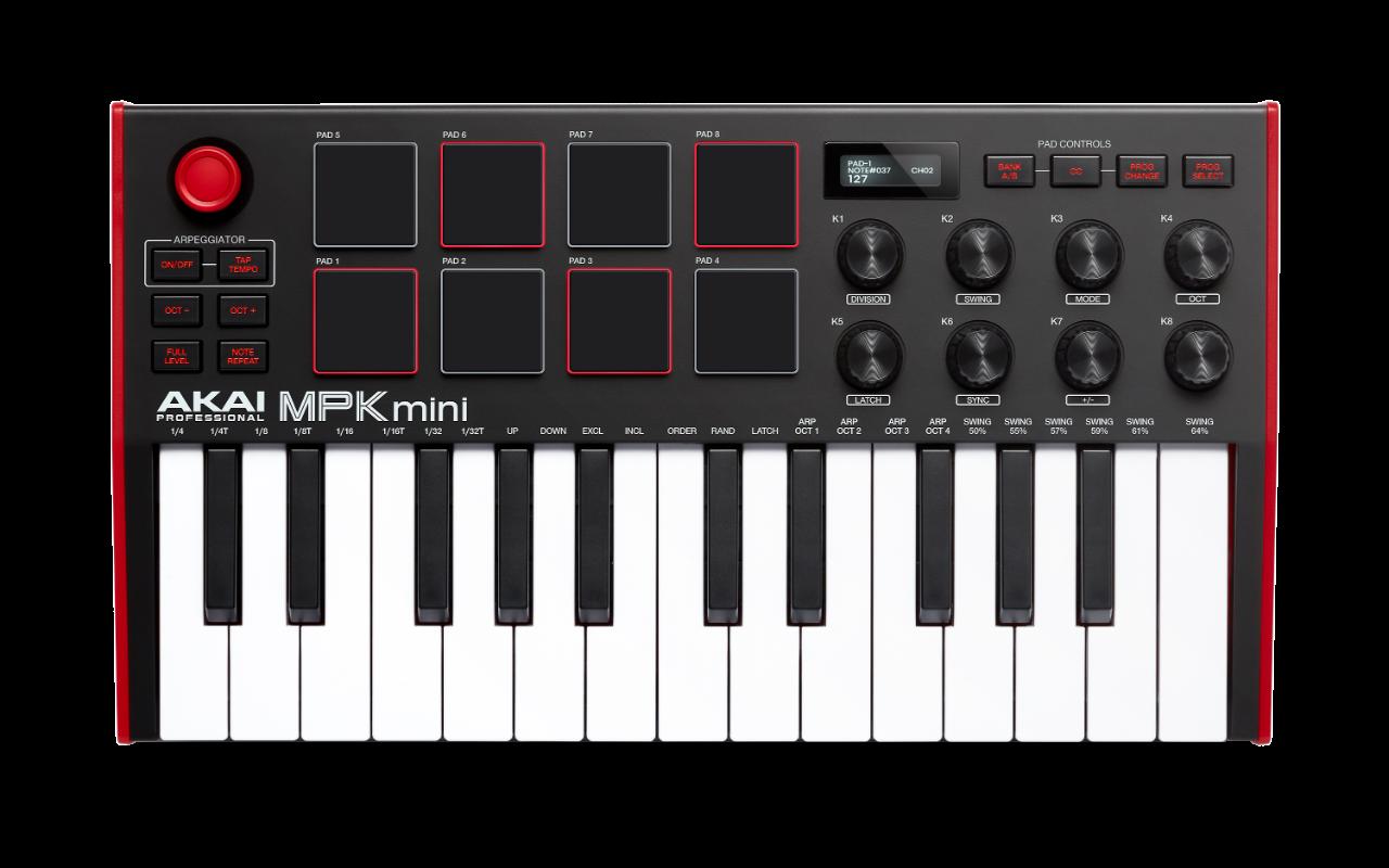 CLAVIER MAITRE AKAI MPK MINI MKIII Mini touches - USB 25 touches 8 pads écran OLED