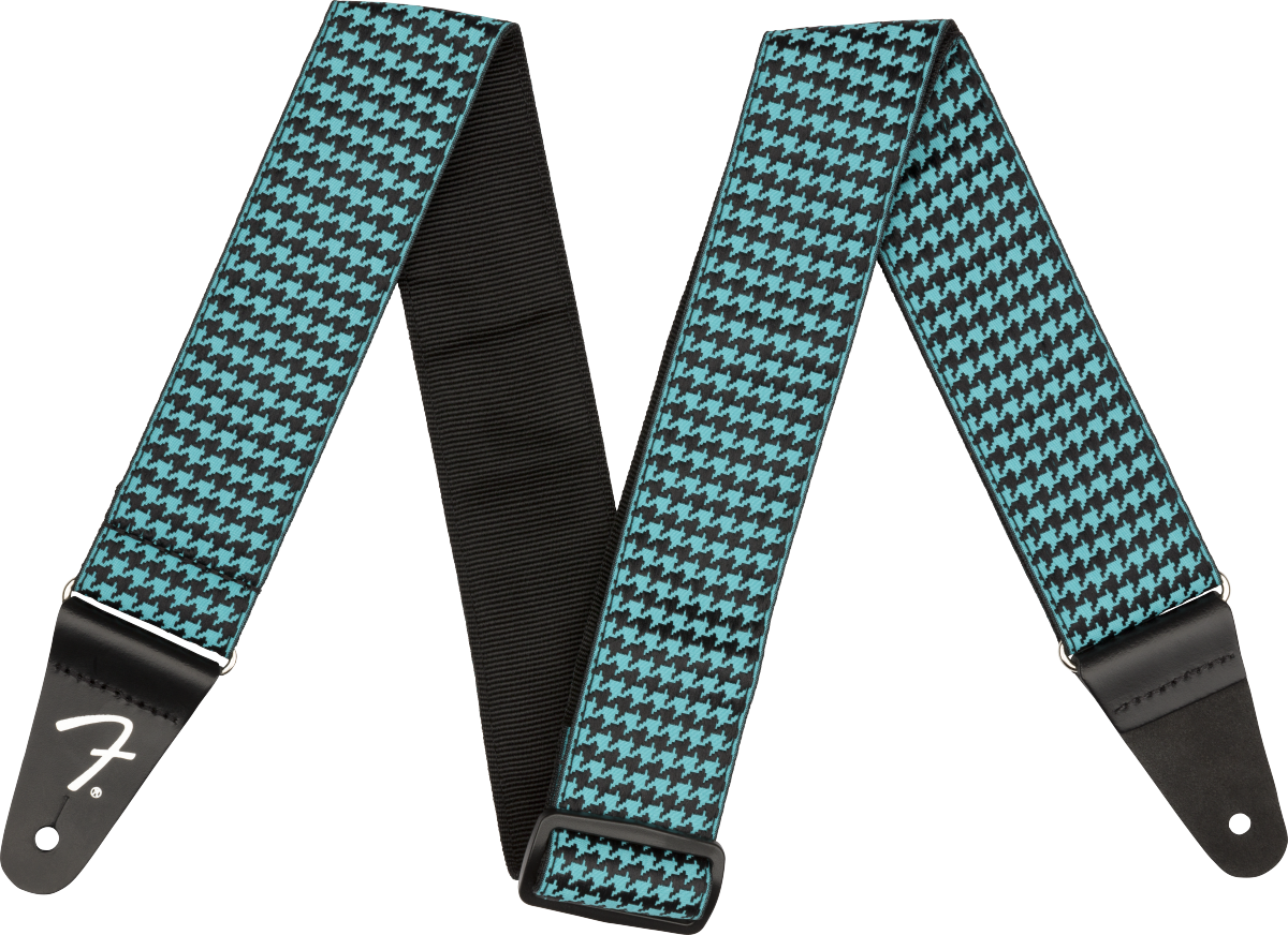 Sangle Fender Houndstooth Jacquard Teal Bleu
