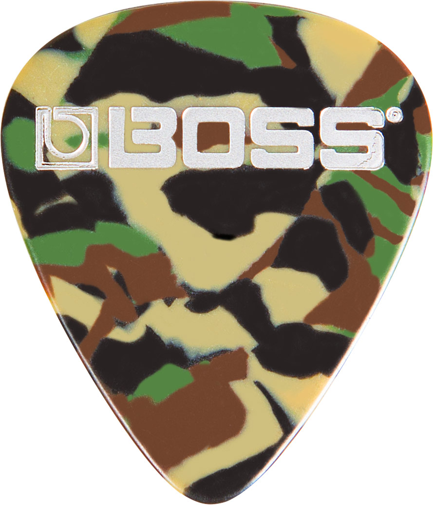 Pack 12 Médiators BOSS - Celluloid pick thin Camo