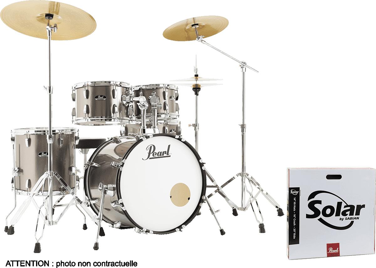 PEARL RSS505BCC-707 Fusion 20 5 fûts - Bronze Metallic + B-50 + Pack Sabian Solar 3 cymbales