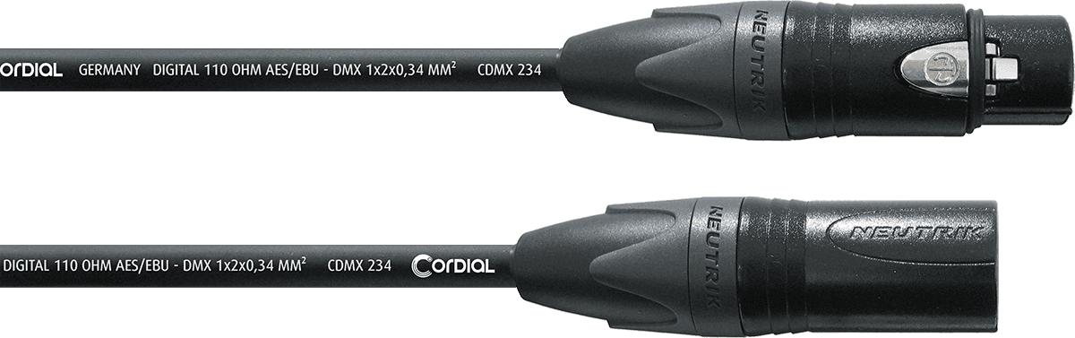 CABLE DMX 5M 3FICHES CORDIAL