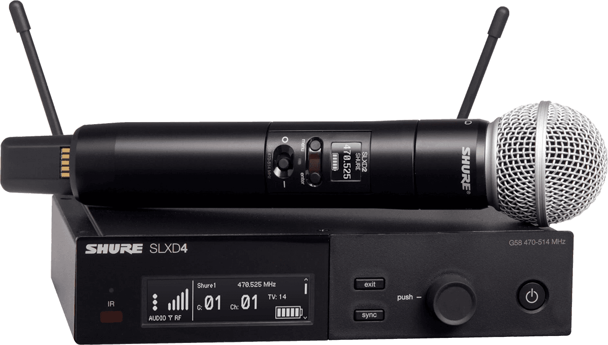 SHURE - SLXD24E-SM58-J53 Système complet - Emetteur main SM58 - 562-606 MHz