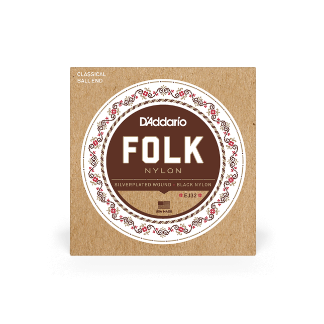 Jeu de Cordes Cordes en nylon pour guitare folk D\'Addario EJ32, extrémité à boule