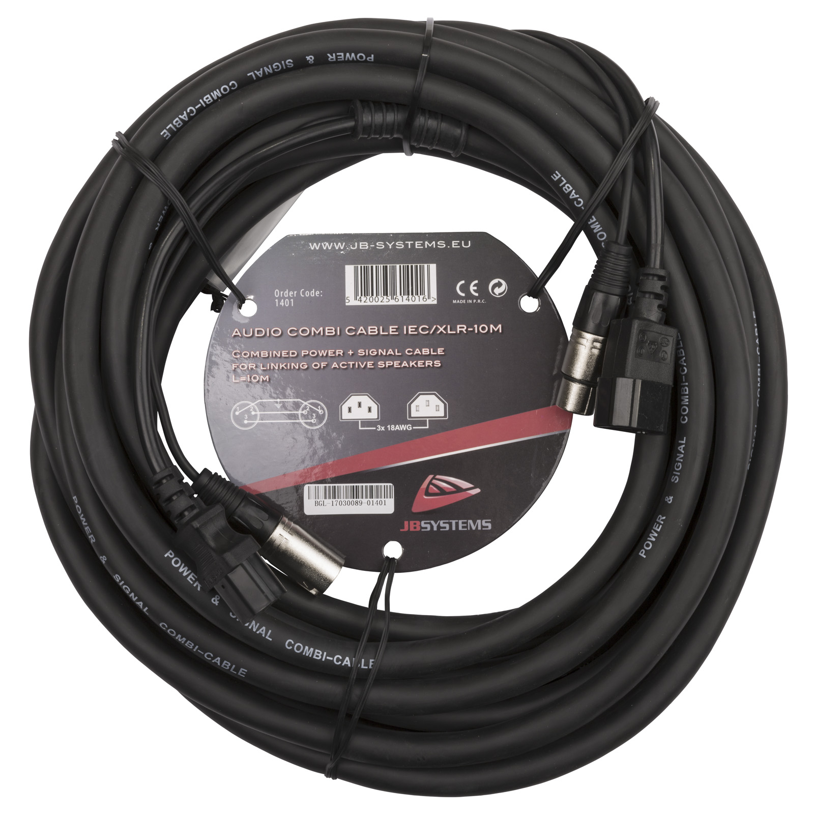 AUDIO COMBI CABLE IEC/XLR-10M - Audio + POWER 3x18AWG cable
