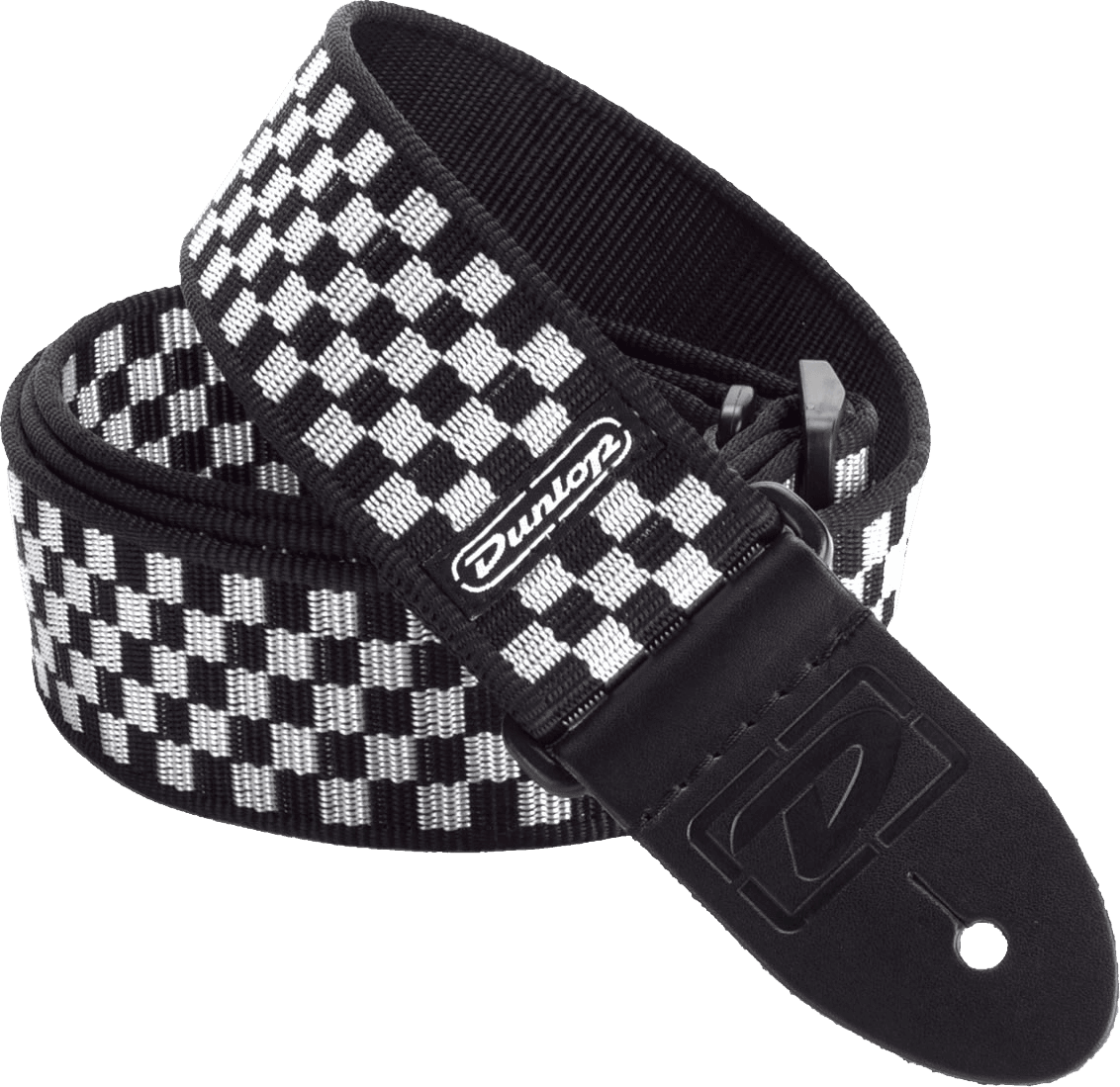 COURROIE DUNLOP - ADU D38-31BK CHECKERBOARD noir & blanc