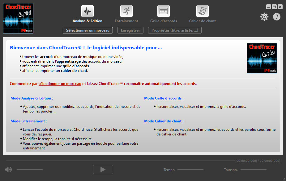 LOGICIEL IPE MUSIC CHORD TRACER