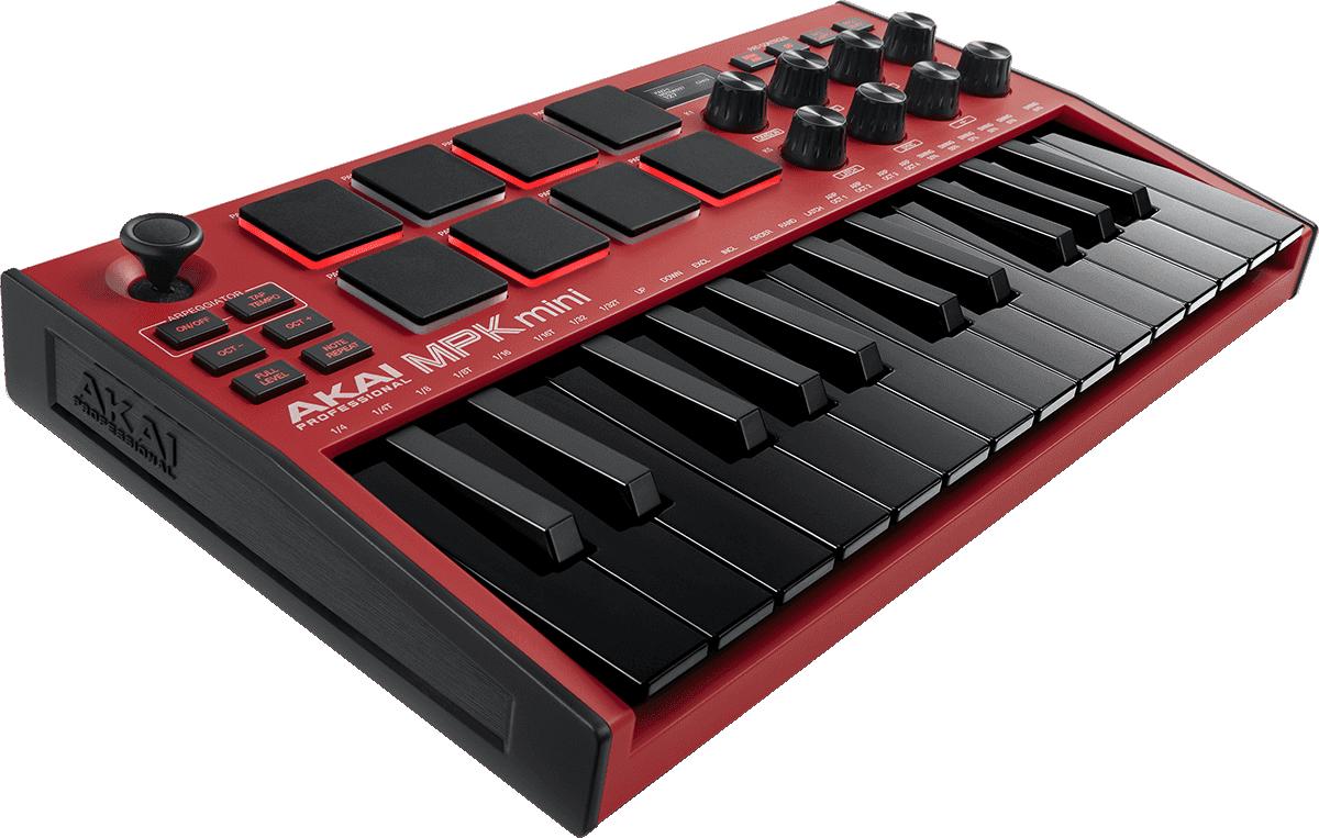 AKAI PROFESSIONAL - MPK MINI 3 RED - USB 25 mini notes 8 pads écran OLED Red Edition