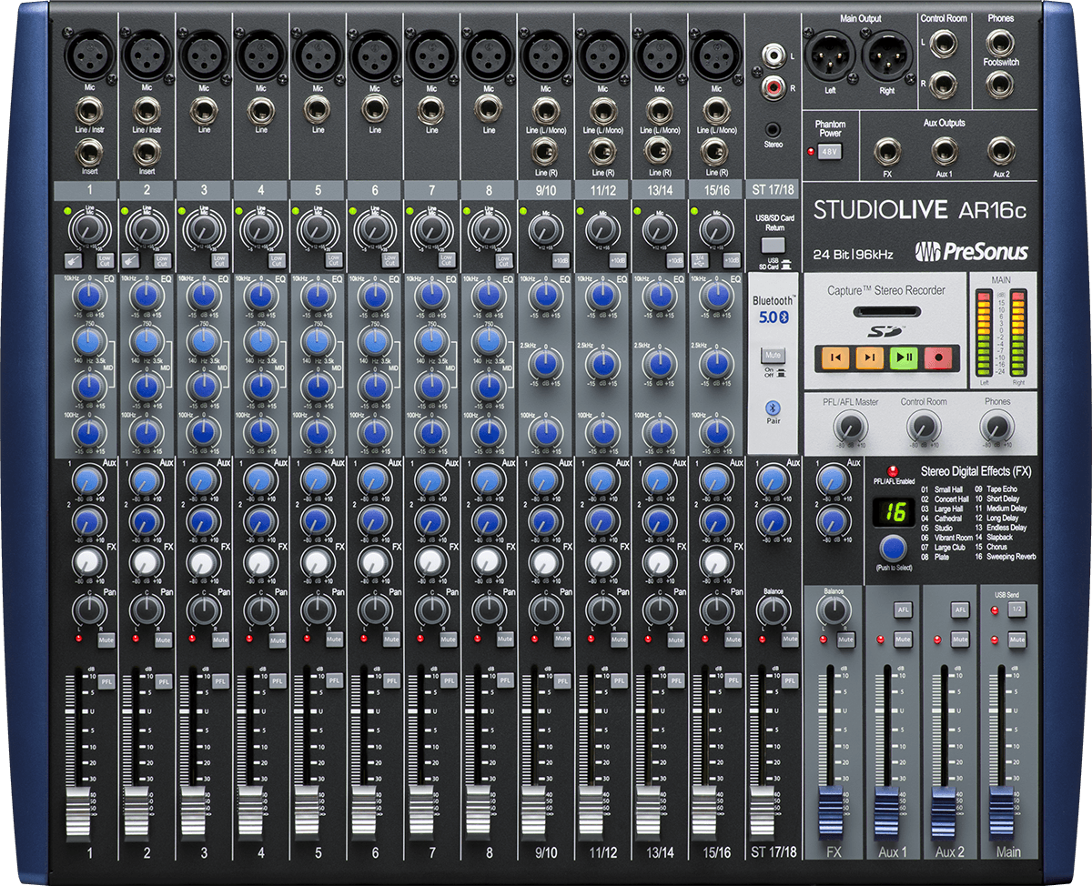 PreSonus - Table de mixage SLMAR16C - 18 entrées - USB-C