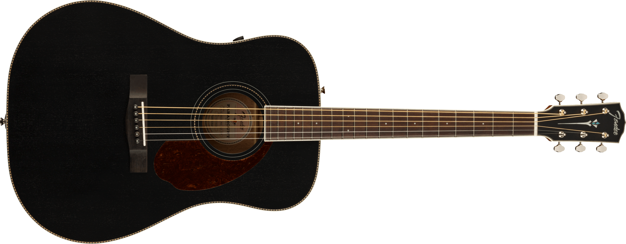 Fender folk FSR PM-1E Standard Dreadnought, Open Pore Mahogany, Ovangkol Fingerboard, Black Top avec étui