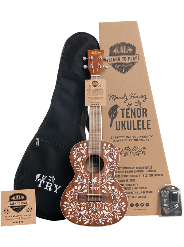 Ukulele Kala Learn to play, Tenor, Mandy Harvey signature, livré avec housse