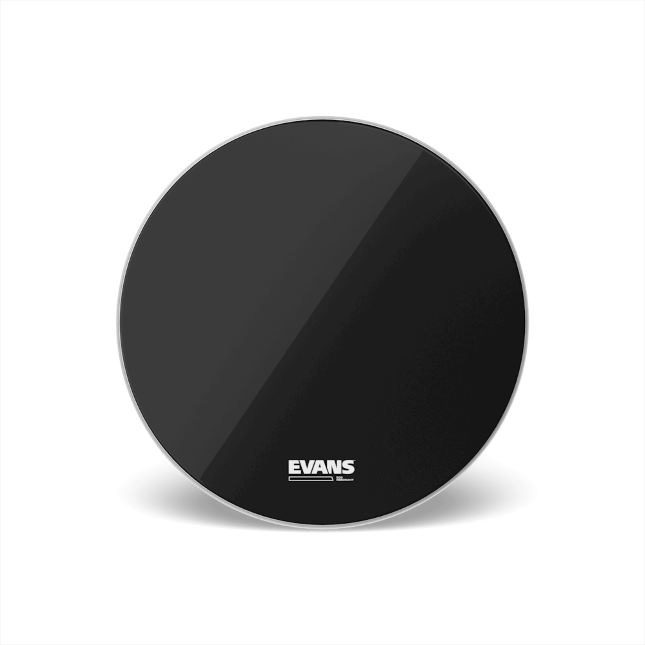 Peau de résonance de grosse caisse noire EVANS EQ3 22 pouces Noir