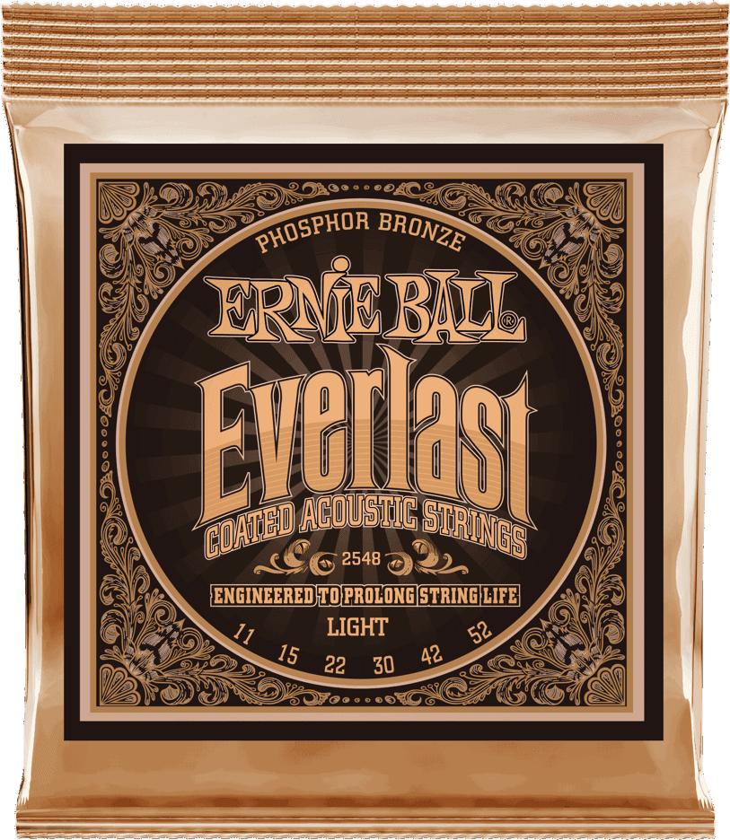 CORDES ERNIE BALL  Everlast Coated phosphore bronze Acoustiques Light 11-15-22-30-42-52