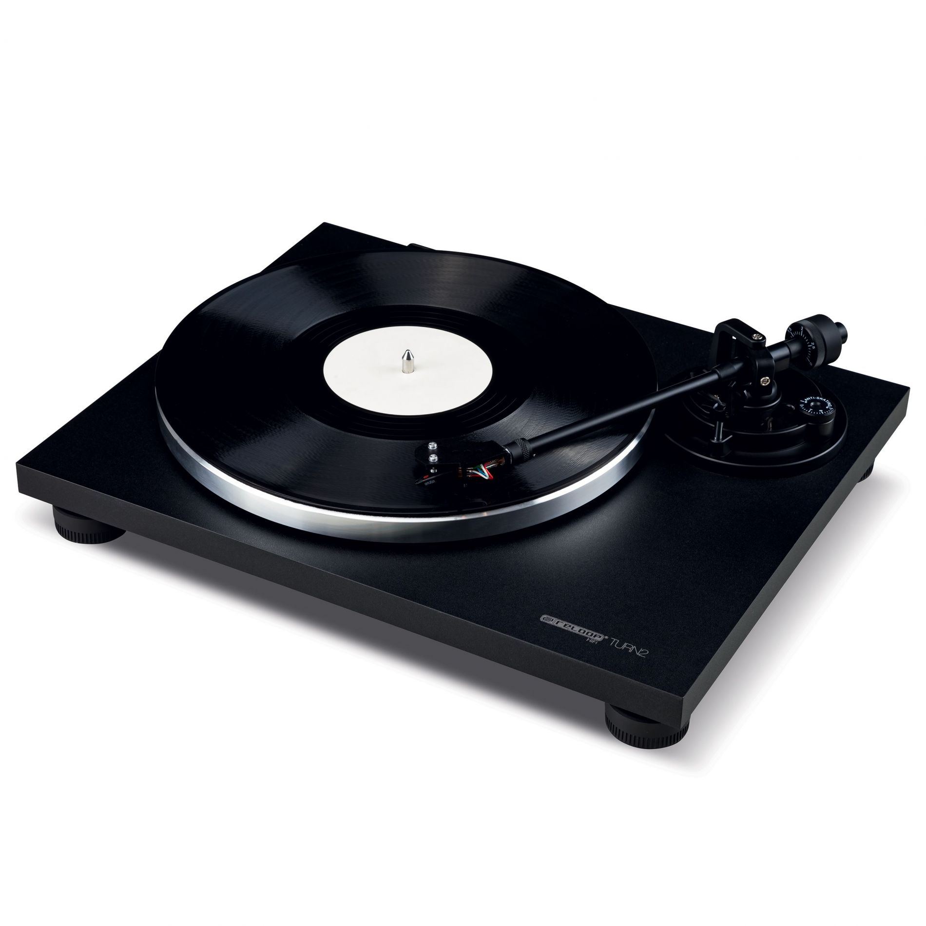 PLATINE RELOOP TURN2 BLACK Platine vinyle Hifi noir avec bras de lecture droit