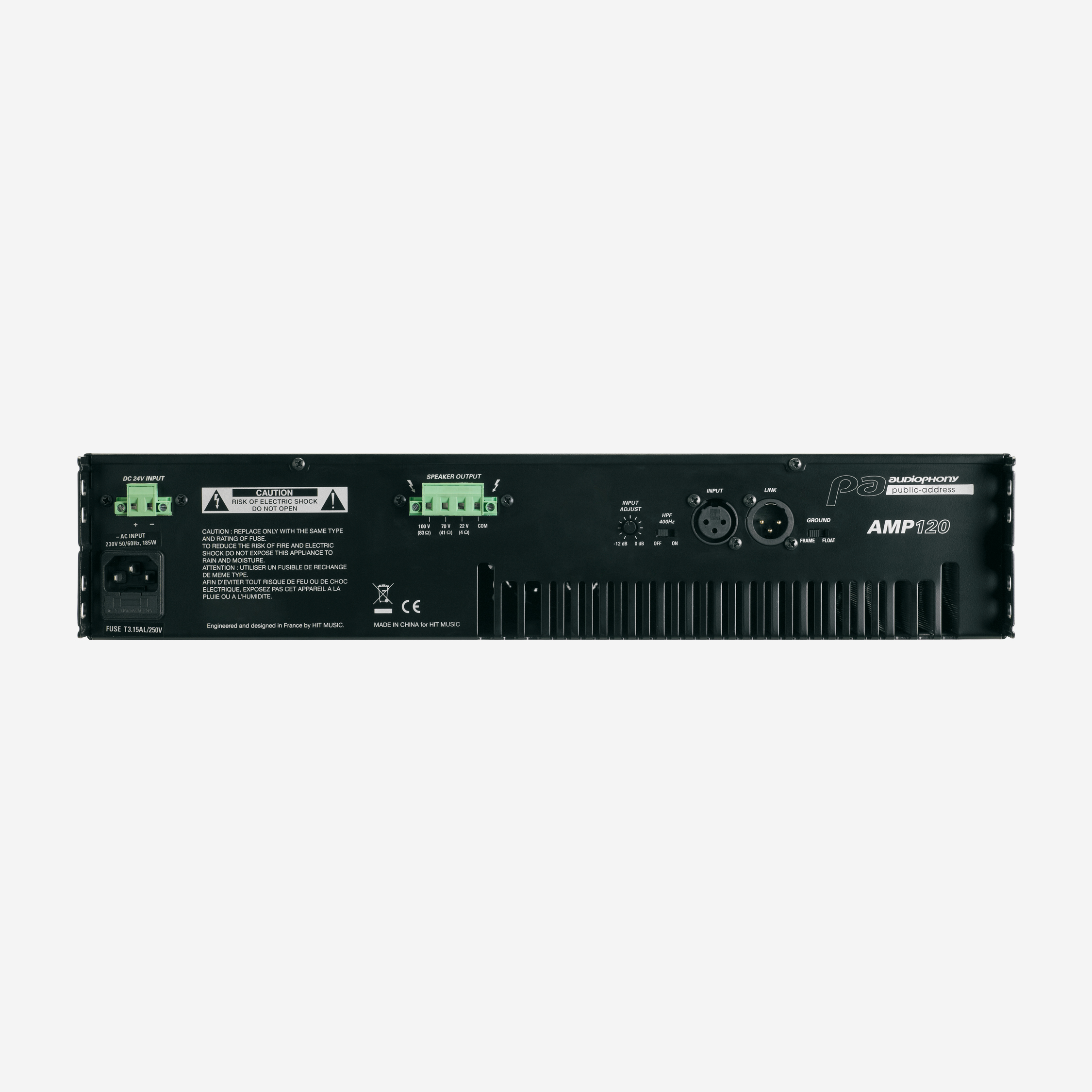 Audiophony AMP120 - Amplificateur Public-address 120W