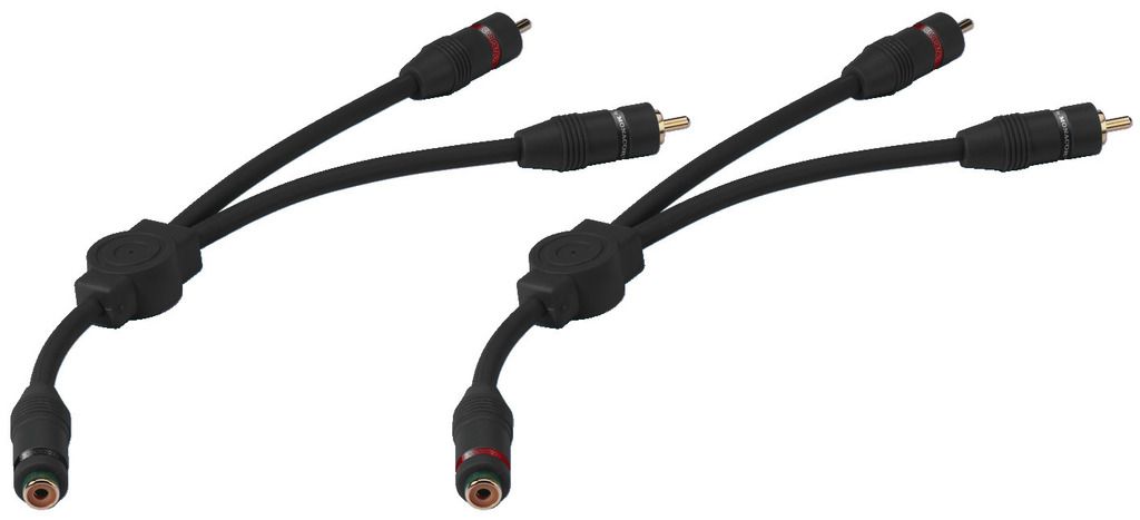 BRETELLE RCA EN Y, 0,25 M, 2 X RCA MÂLE / RCA FEMELLE