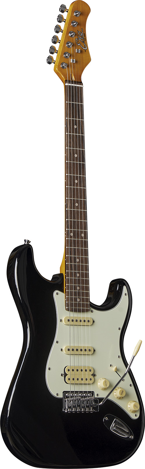 Guitare EKO ST350 BLK - Type Strat Vintage HSS Black